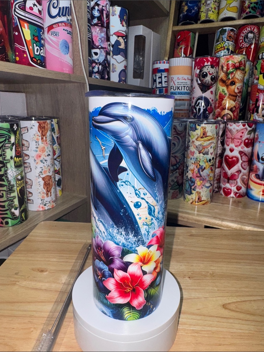20oz Dolphins Tumbler - Picture 2 of 5